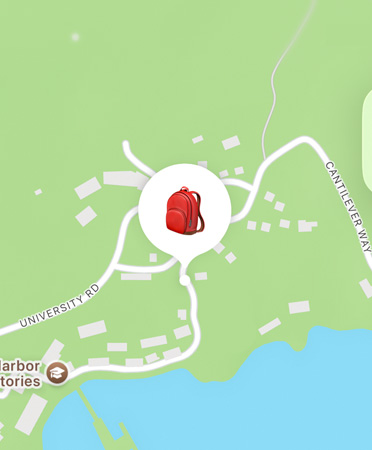 Satelliidi kaudu kasutuses olev Find My funktsioon, n?itamas inimese asukohta m?gedes