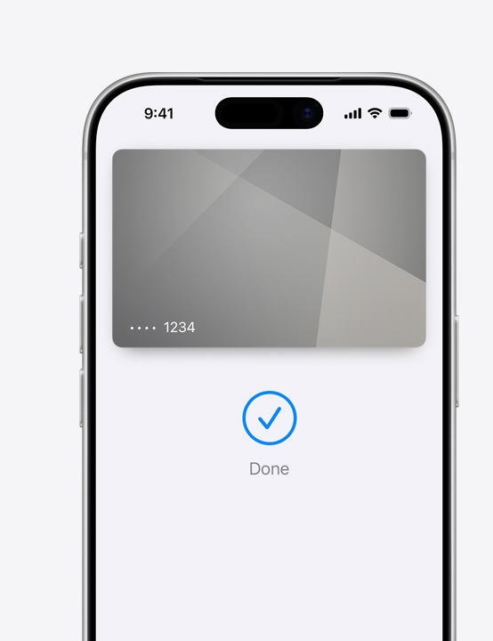 Osaline iPhone'i ekraan, kus on n?idatud Mastercardi kasutamist Apple Pays