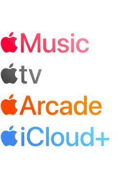 Apple Music、Apple TV、Apple Arcade、iCloud+を含むAppleのサブスクリプションサービスのロゴ