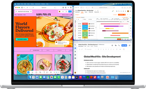 ?MacBook Air“, kuriame atidaryta keletas program?