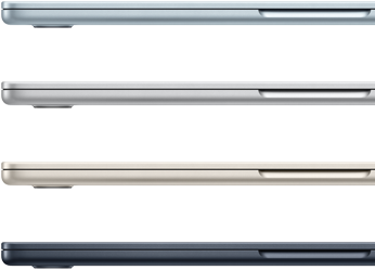 Exterior lateral a patru laptopuri MacBook Air, ar?tand patru culori diferite