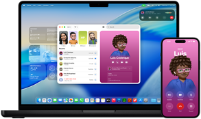 MacBook Pro та iPhone 16 Plus, в?дкрито додаток ?Телефон?, один ? той самий контакт в?добража?ться на обох екранах