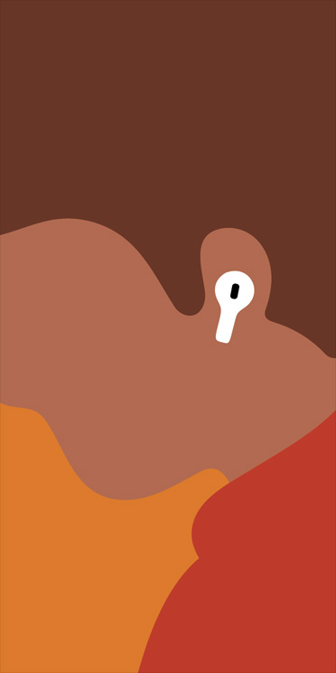 Ilustracja przedstawiaj?ca z bliska profil m??czyzny ze s?uchawk? AirPods Pro 3 w lewym uchu