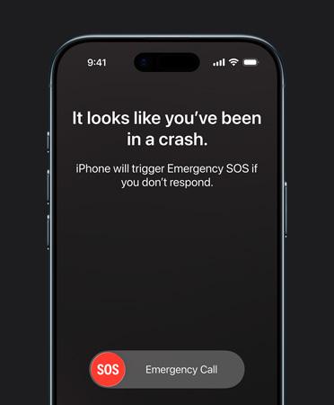 Prikaz vanjskog izgleda prednje strane iPhonea Air i demonstracija kori?tenja zna?ajke detekcija sudara